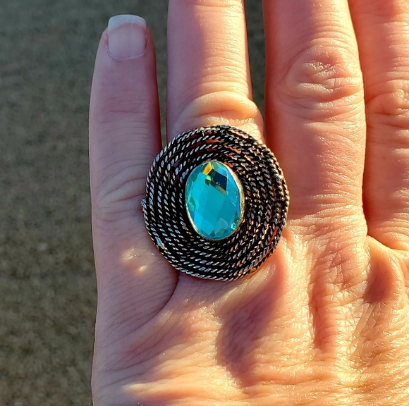 New Mercury Mystic Topaz Silver Spiderweb Ring. - Picture 13 of 16